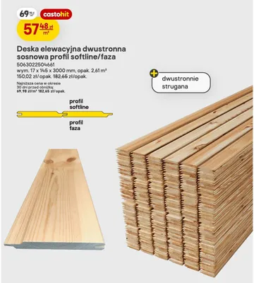 Deska elewacyjna dwustronna sosnowa profil softline faza promocja w Castorama