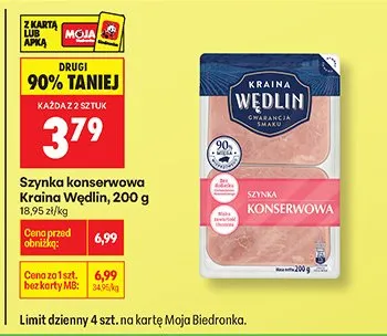 Szynka konserwowa Kraina Wędlin, 300g promocja w Biedronka