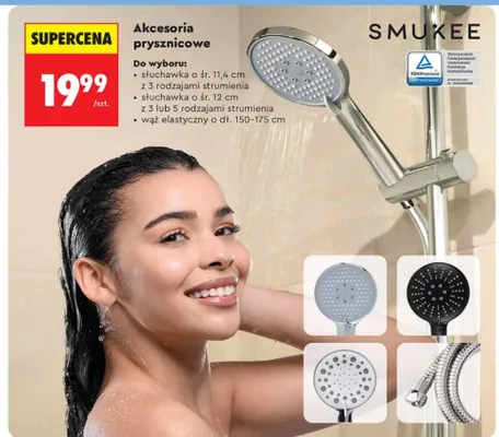 Akcesoria prysznicowe wąż elastyczny o dł. 150-175cm promocja w Biedronka