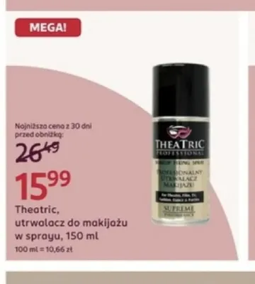 Utrwalacz do makijażu w sprayu Theatric promocja w Rossmann