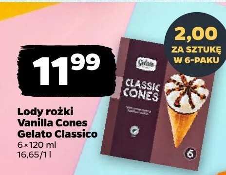 Lody rożki Vanilla Cones promocja w Netto