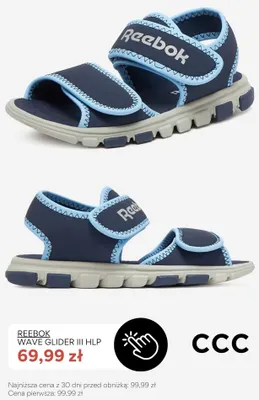 Sandały dziecięce Reebok Wave Glider III HLP promocja w CCC