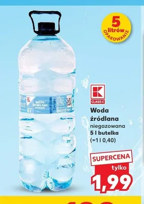 Woda źródlana niegazowana K-Classic promocja w Kaufland
