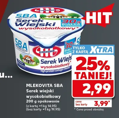 Serek wiejski wysokobiałkowy SBA Mlekovita promocja w Kaufland