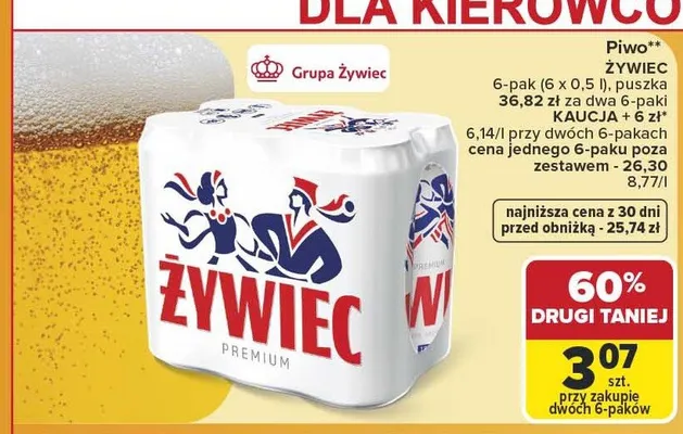 Piwo Żywiec Premium 6-pak promocja w Carrefour Market