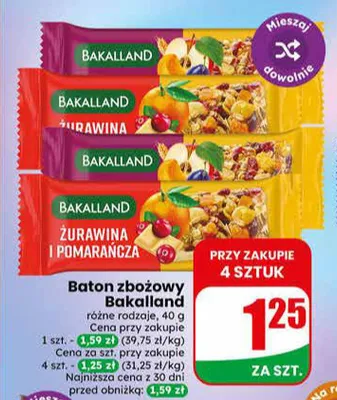 Baton zbożowy Bakalland promocja w Dino