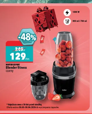 Blender fitness Hoffen Expert czarny promocja w Biedronka Home