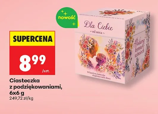 Ciasteczka z podziękowaniami 6-pak 6g promocja w Biedronka
