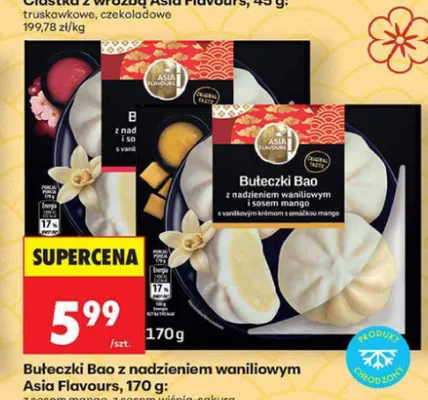 Bułeczki Bao z nadzieniem waniliowym z sosem wiśnia-sakura Asia Flavours promocja w Biedronka