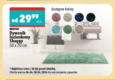 Dywanik łazienkowy Shaggy Restilo 50x70 cm promocja w Biedronka Home