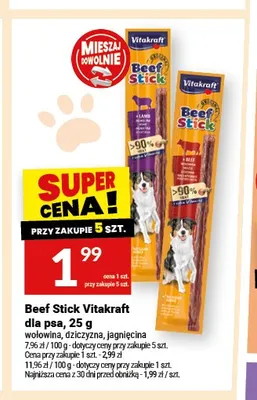 Przysmak dla psa Vitakraft Beef Stick jagnięcina promocja w Twój Market
