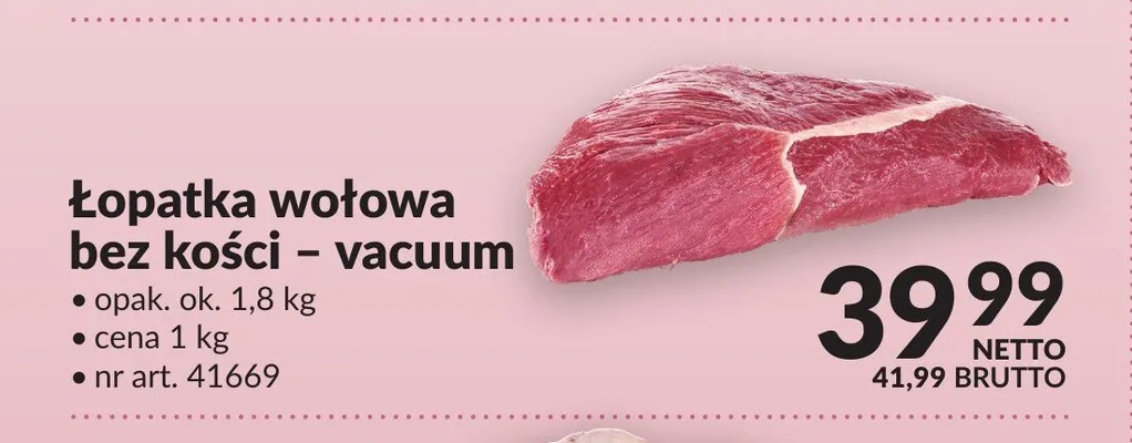 Łopatka wołowa bez kości vacuum promocja w Makro