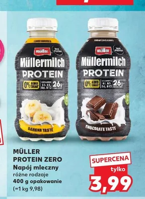 Napój mleczny o smaku czekoladowym Müller Müllermilch Protein Zero promocja w Kaufland