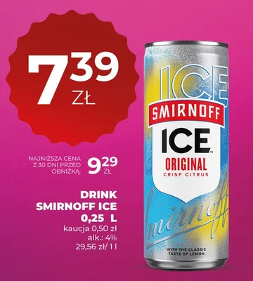 Drink Smirnoff Ice Original promocja w Duży Ben