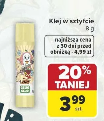 Klej w sztyfcie BIC promocja w Carrefour