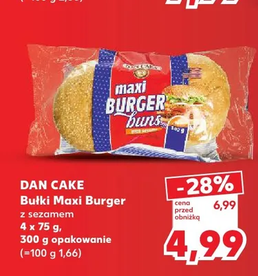 Bułki Maxi Burger z sezamem Dan Cake promocja w Kaufland