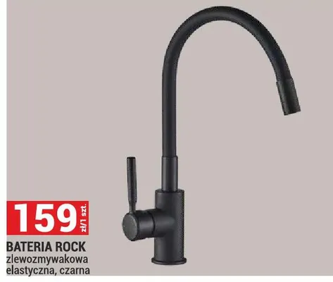 Bateria Rock zlewozmywakowa elastyczna czarna promocja w Merkury Market