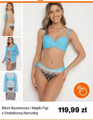 Bikini Born2be biustonosz i majtki figi z dodatkową narzutką promocja w Born2be