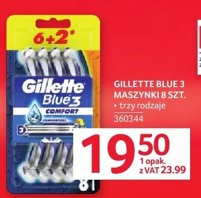 Maszynki Gillette Blue 3 8-pak promocja w Selgros