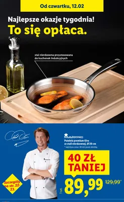 Patelnia premium Giro ze stali nierdzewnej Masterpro Ø 20 cm promocja w Lidl