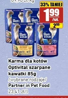 Karma dla kotów Optivital szarpane kawałki promocja w API Market