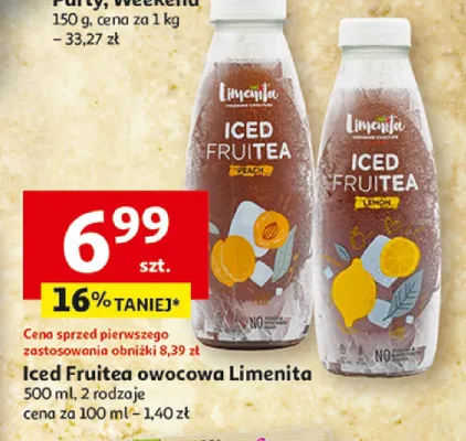 Iced Fruitea owocowa Limenita peach promocja w Auchan