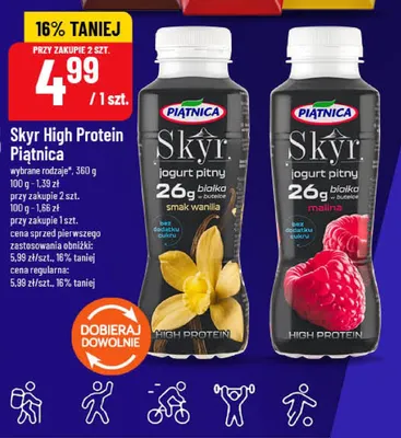 Jogurt pitny Skyr High Protein Piątnica wanilia promocja w POLOmarket