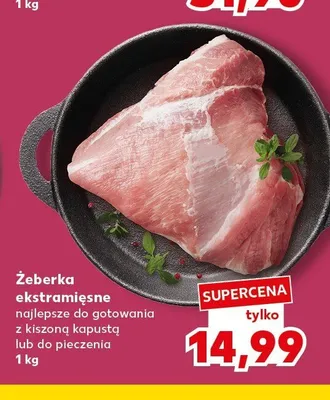 Żeberka ekstramięsne najlepsze do gotowania z kiszoną kapustą lub do pieczenia promocja w Kaufland