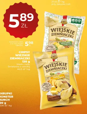 Chipsy Wiejskie Ziemniaczki Śmietanka z cebulką promocja w Duży Ben