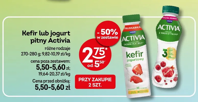 Kefir jogurtowy Activia truskawka promocja w Żabka