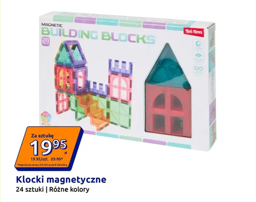 Klocki magnetyczne Toi-Toys 24 sztuki promocja w Action