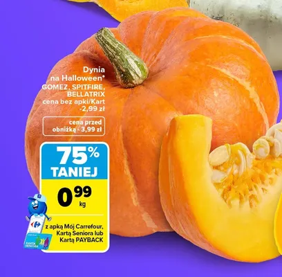 Dynia na Halloween Gomez promocja w Carrefour