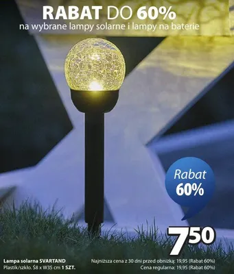 Lampa solarna Svartand promocja w Jysk
