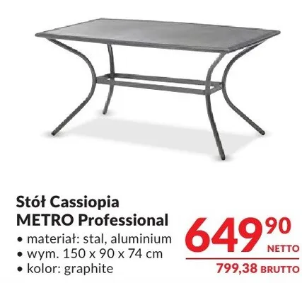 Stół Cassiopia METRO Professional promocja w Makro