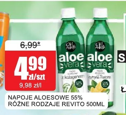 Napój aloesowy Revito Aloe Vera cytryna matcha promocja w Bingo