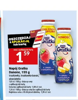 Napój Gratka Danone truskawka promocja w Twój Market