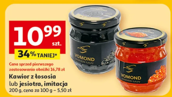 Kawior z łososia lub jesiotra, imitacja promocja w Auchan