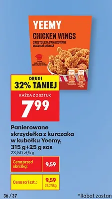 Panierowane skrzydełka z kurczaka w kubełku Yeemy promocja w Biedronka