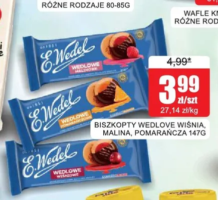 Biszkopty Wedlowe z galaretką o smaku wiśniowym E.Wedel promocja w Bingo