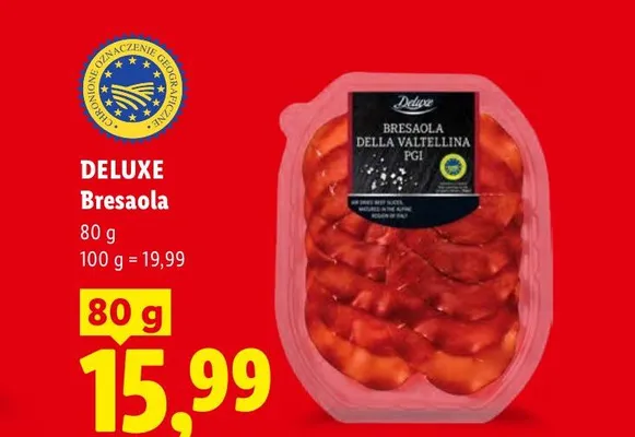 Szynka wołowa Bresaola Deluxe promocja w Lidl
