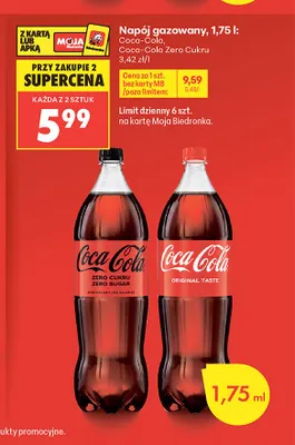 Napój gazowany Coca-Cola Zero Cukru promocja w Biedronka