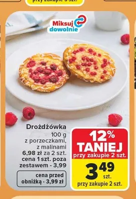 Drożdżówka z porzeczkami promocja w Carrefour
