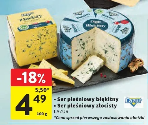 Ser pleśniowy złocisty Lazur promocja w Intermarche