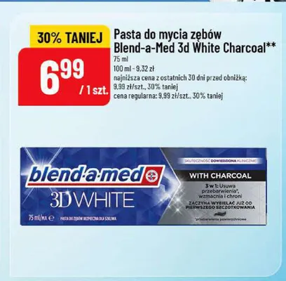 Pasta do zębów Blend-a-Med 3D White Charcoal promocja w POLOmarket