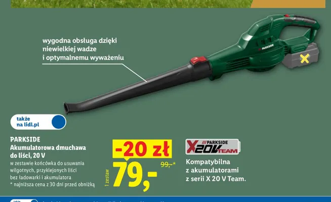 Akumulatorowa dmuchawa do liści Parkside promocja w Lidl