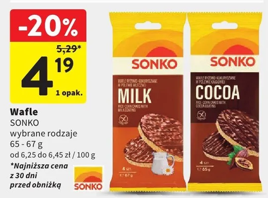 Wafle Sonko promocja w Intermarche