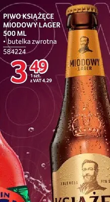Piwo Książęce Miodowy Lager 500 ml promocja w Selgros