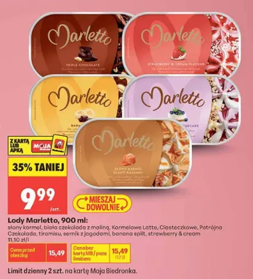 Lody Marletto Banana Split promocja w Biedronka