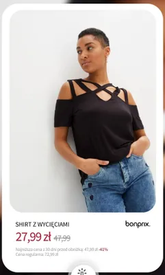 Shirt z wycięciami Bonprix promocja w bonprix