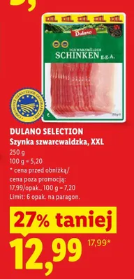 Szynka szwarcwaldzka XXL Dulano Selection promocja w Lidl